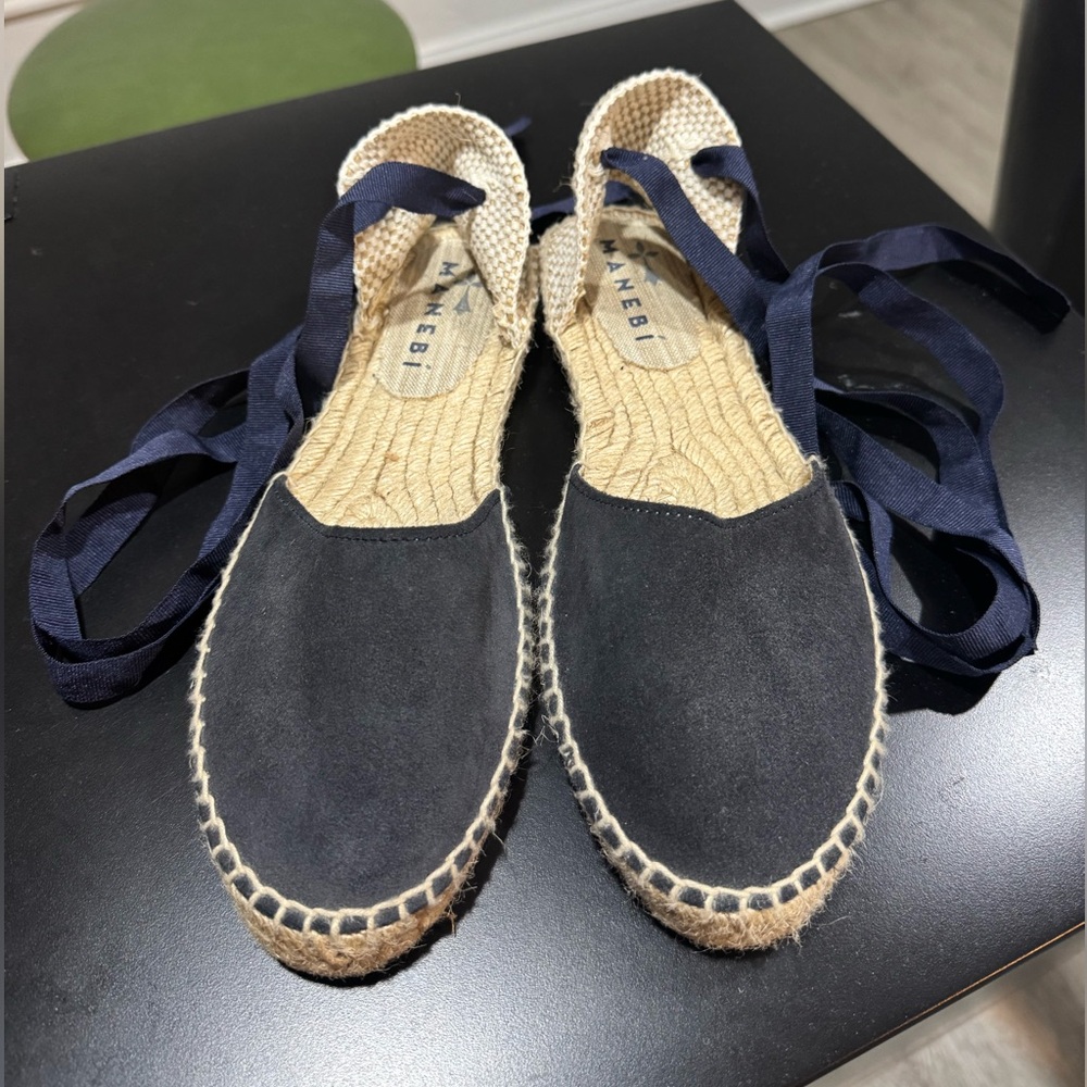 Black Espadrilles with Ribbon Laces and Jute Sole